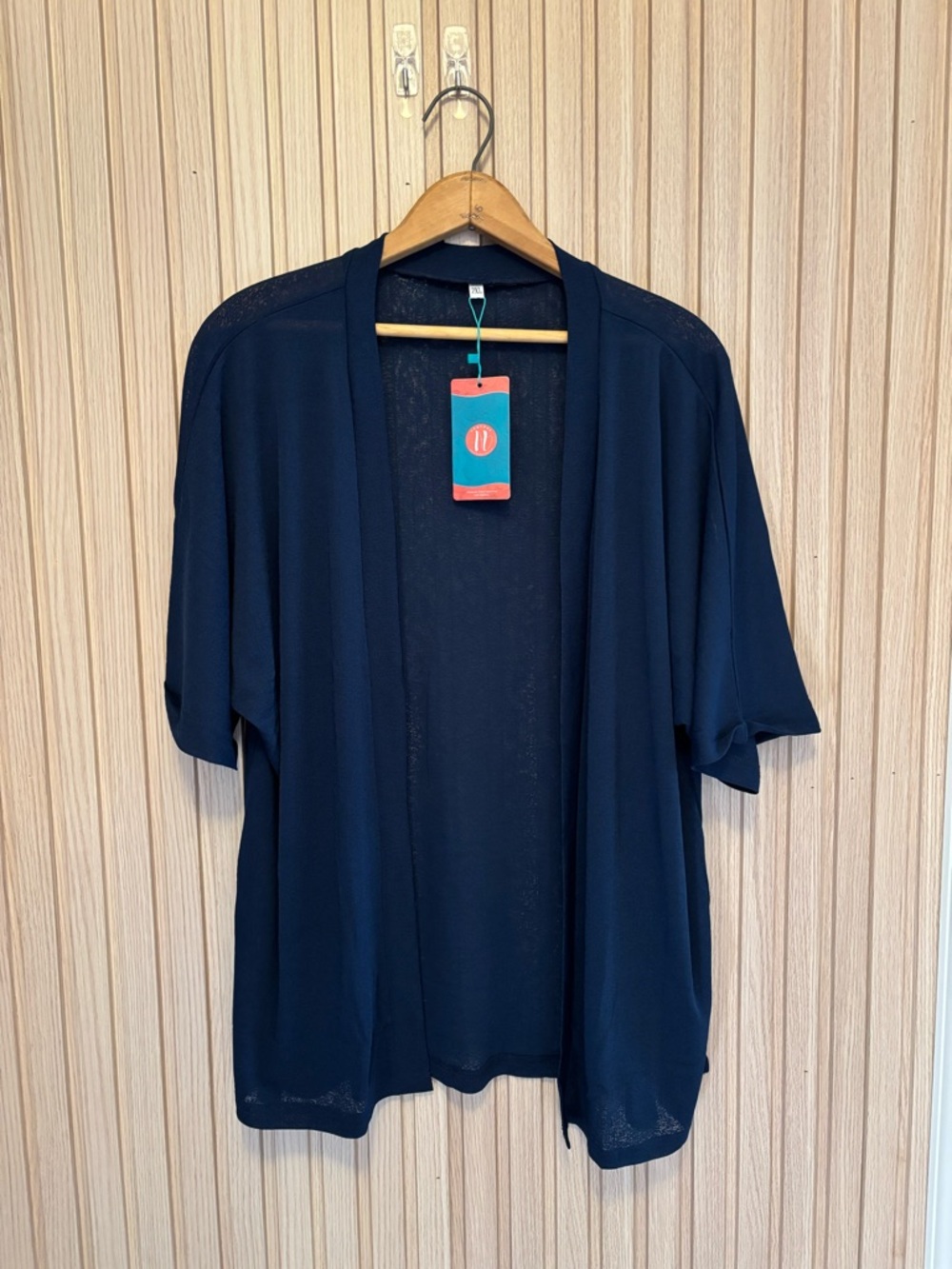 Navy 2XL Open-Front Lightweight Cardigan